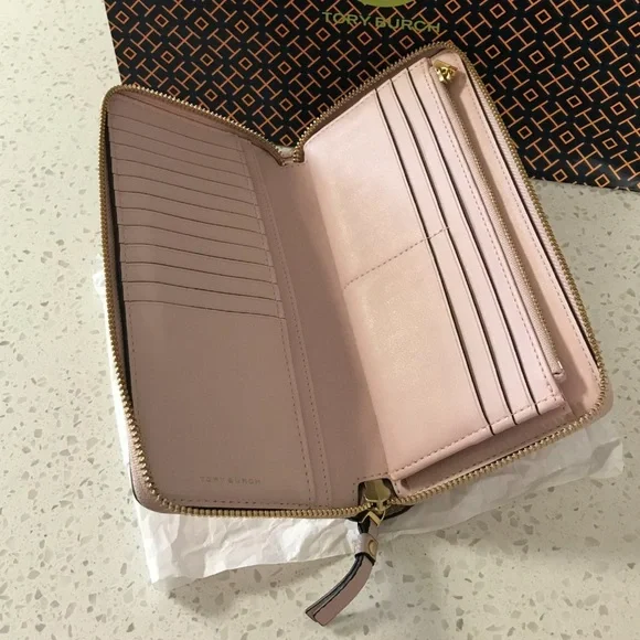 Tory Burch Pink Robinson Long Travel Wallet - Picture 4 of 14